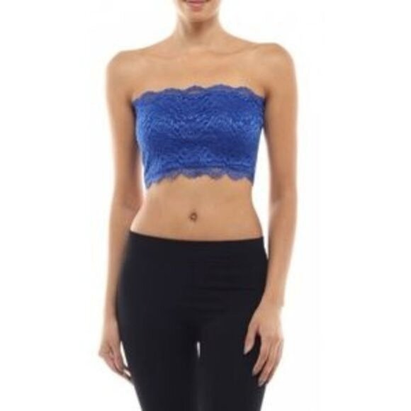 Bozzolo Floral Lace Bandeau Bundle Of 5 Colors Lined Front & Sheer Back - Picture 7 of 8